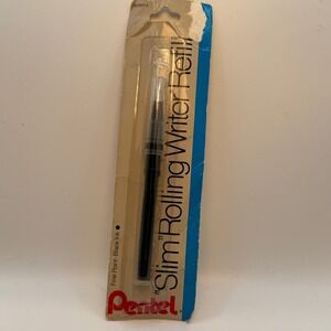 Pentel Slim Rolling Writer Refill Fine‎ Point Black Ink Vintage MG8BP-A Japan